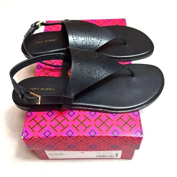 Tory BurchCapri Perfected Black Leather Women's Sandals.
