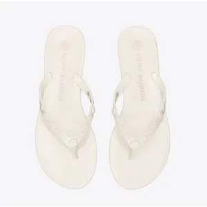 Tory Burch Studded Jelly Sandals Flip Flop Sandal Ivory White Size 7