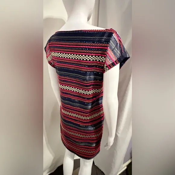 Trina Turk Sz 0 Aztec Tribal Sequined Beach Coverup/Dress Boho Chic Festival