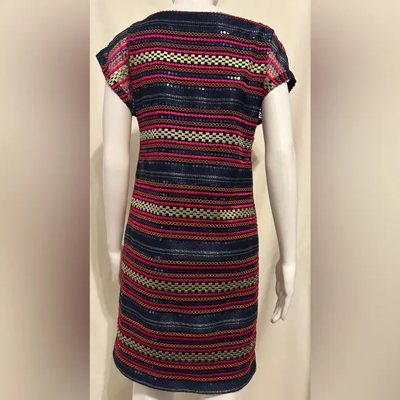 Trina Turk Sz 0 Aztec Tribal Sequined Beach Coverup/Dress Boho Chic Festival
