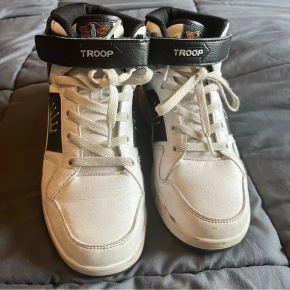 Troop USA Black and White high top skater sneakers