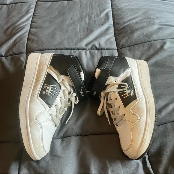 Troop USA Black and White high top skater sneakers