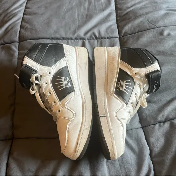 Troop USA Black and White high top skater sneakers