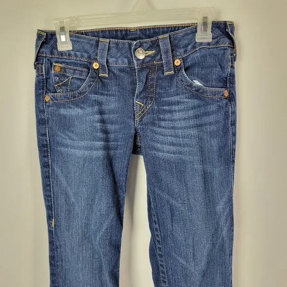 True Religion Stella Skinny Dark Blue Wash Jeans Sz 28 Like New