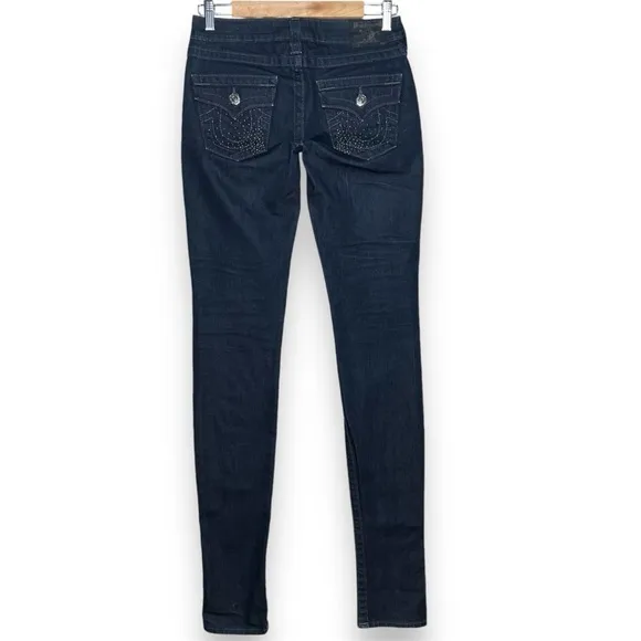 True Religion Womens 26 Sample Skinny Jeans Gwen Jodie Studded New Mid Rise Rare