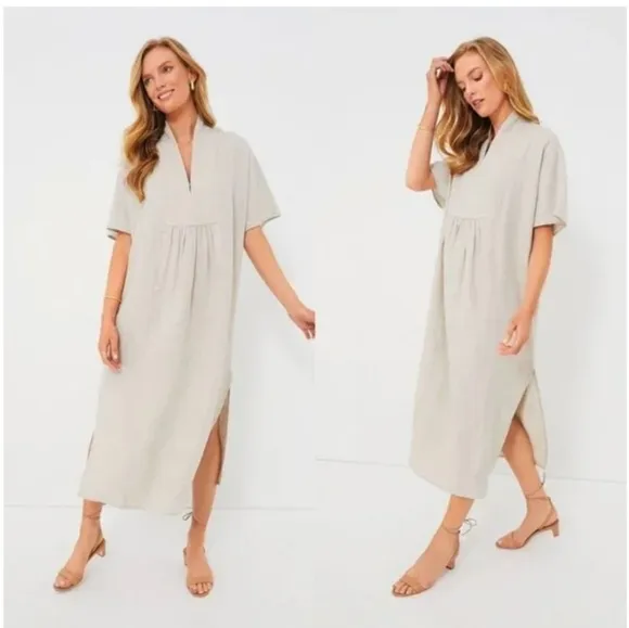 Tuckernuck NWTs Natural Linen Turlington Caftan