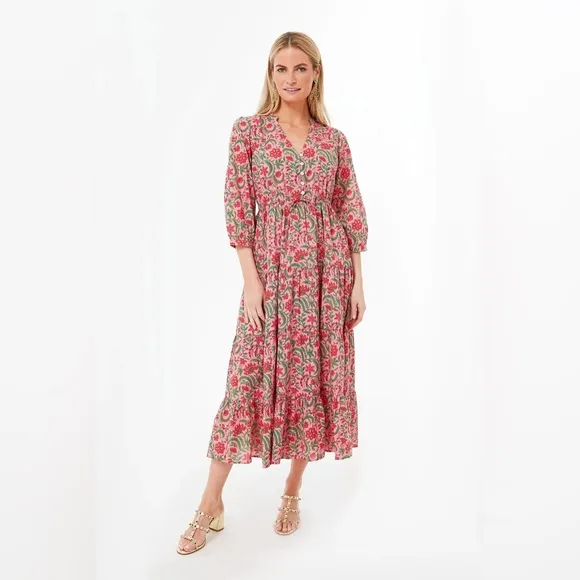 Tuckernuck pink city prints pink jungle Maria dress