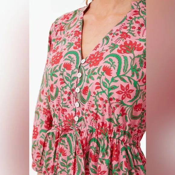 Tuckernuck pink city prints pink jungle Maria dress