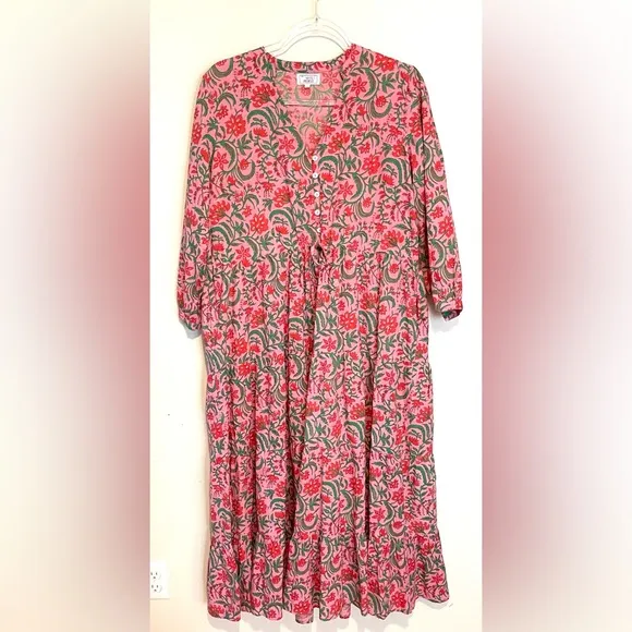 Tuckernuck pink city prints pink jungle Maria dress