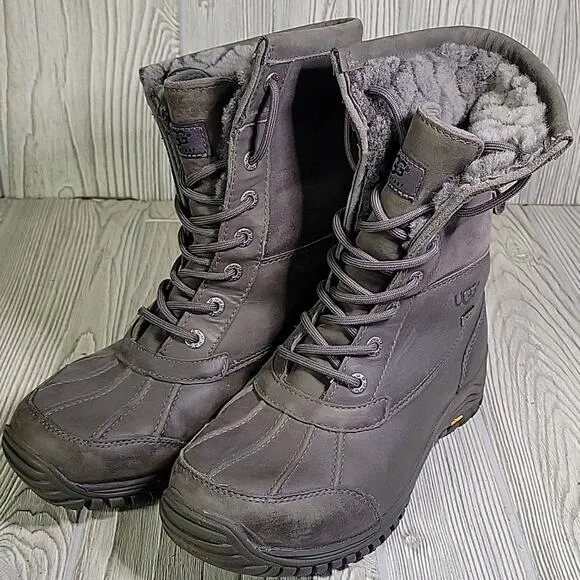 UGG Adironkdack Grey Winter Lined Boots Womens Size 7