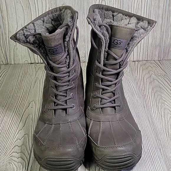 UGG Adironkdack Grey Winter Lined Boots Womens Size 7