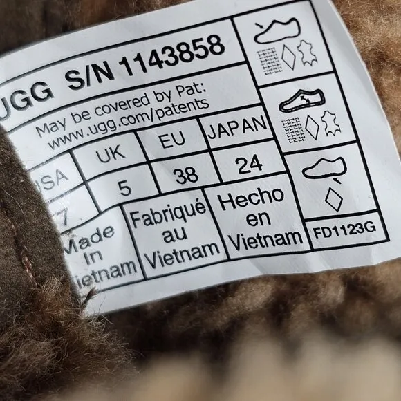 UGG Ashton Addie Tipped Brown Waterproof Fur Boots - Women's Size 7