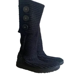 UGG Australia Classic Knit Cardy Boots Knit Black 7