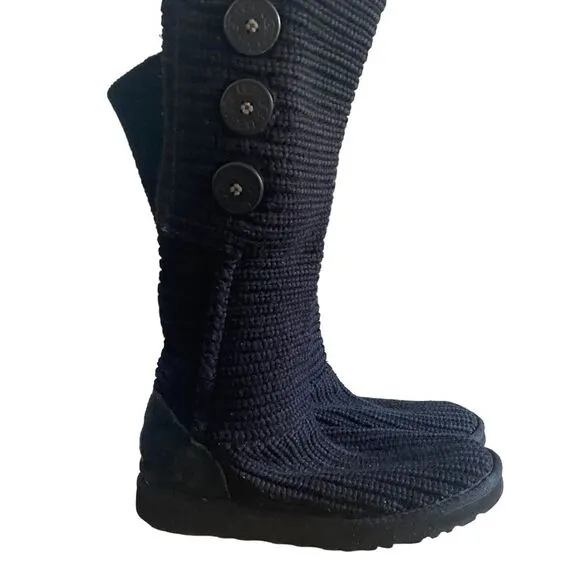 UGG Australia Classic Knit Cardy Boots Knit Black 7