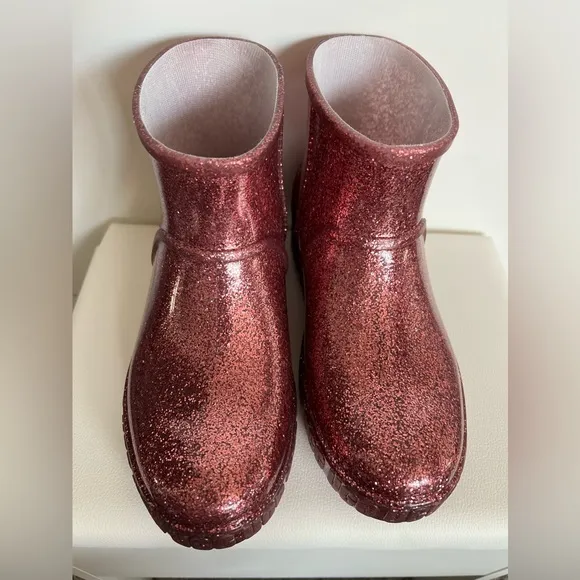 UGG Australia Girls Drizlita Pink Glitter Rain Boots - Waterproof* Size 4