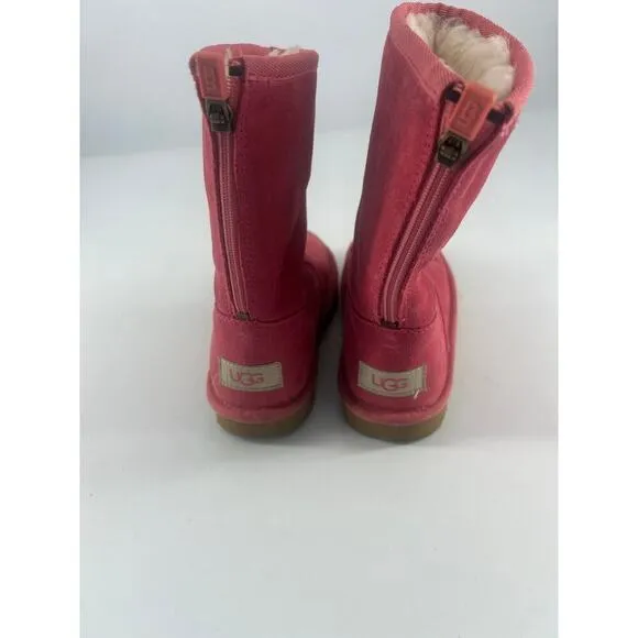 Ugg Boots Kids Size 11 Pink Classic Sheepskin Winter Boot Wild Rose Kidcore