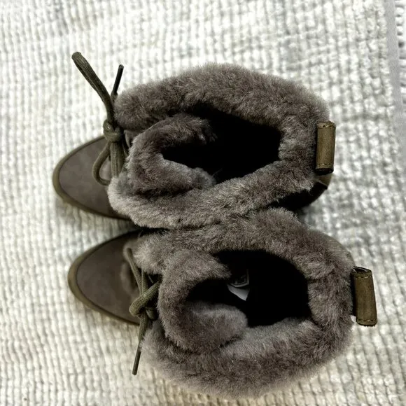 UGG Bridgit US 8 EU 39 Women’s Dark Gray Waterproof Suede Wedge Heel Ankle Boots