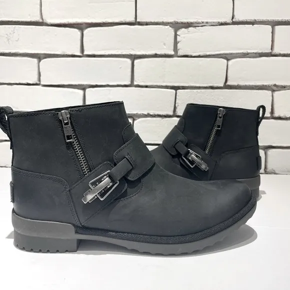 UGG Cheyne Women’s Black Leather Waterproof Ankle Boots