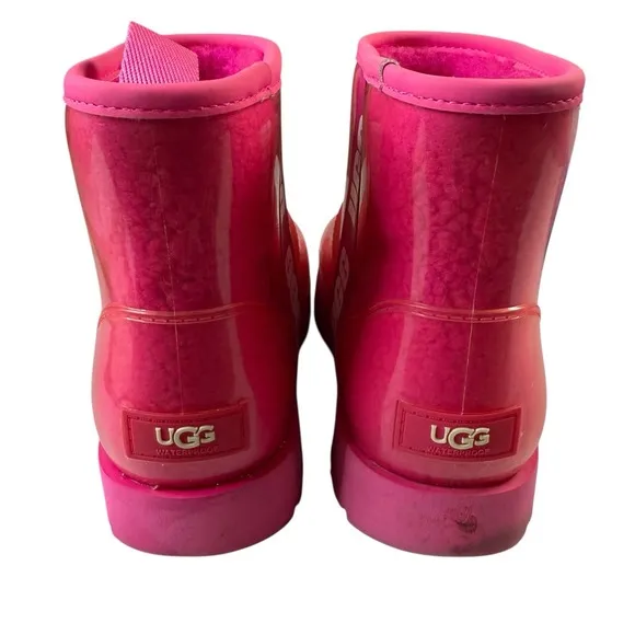 UGG CLASSIC CLEAR MINI ROCK ROSE WATERPROOF WOMEN'S BOOTS SIZE US 7/UK 5/ EU 38