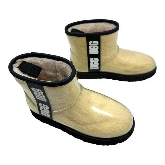 Ugg Classic Clear Mini Waterproof Boots Natural/Black Size 6