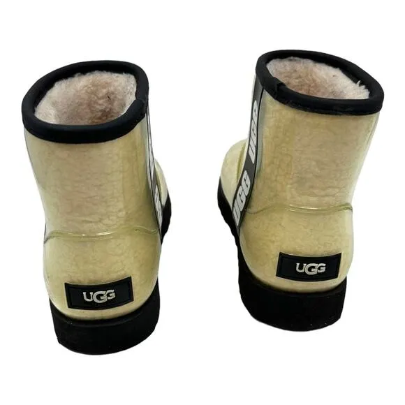 Ugg Classic Clear Mini Waterproof Boots Natural/Black Size 6