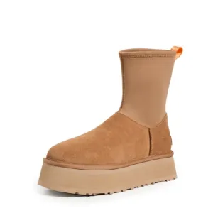Ugg‎ Classic Dipper Platform Boots 12 Chestnut Brown Suede Sheepskin Women NEW