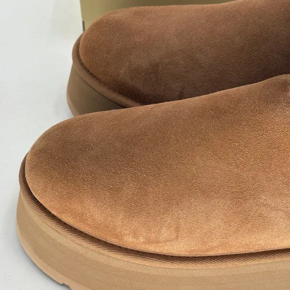 Ugg‎ Classic Dipper Platform Boots 12 Chestnut Brown Suede Sheepskin Women NEW