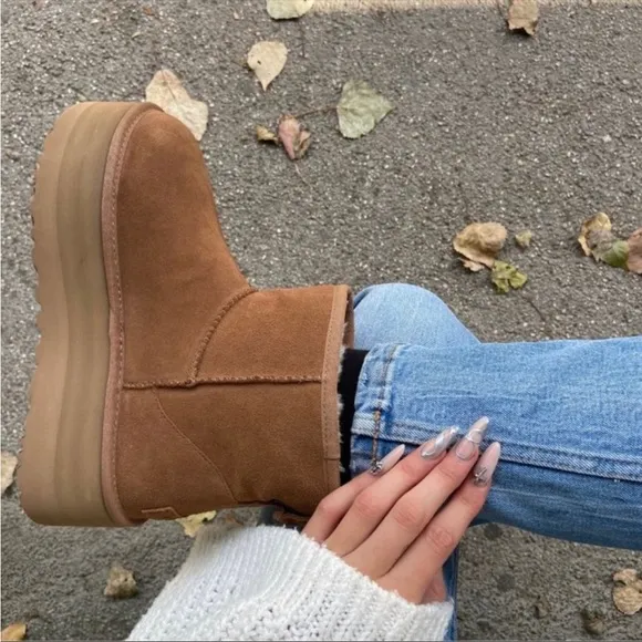 UGG CLASSIC MINI PLATFORM BOOTS NWT NIB Chestnut 8 🖤 BLOGGERS FAV | TIK TOK