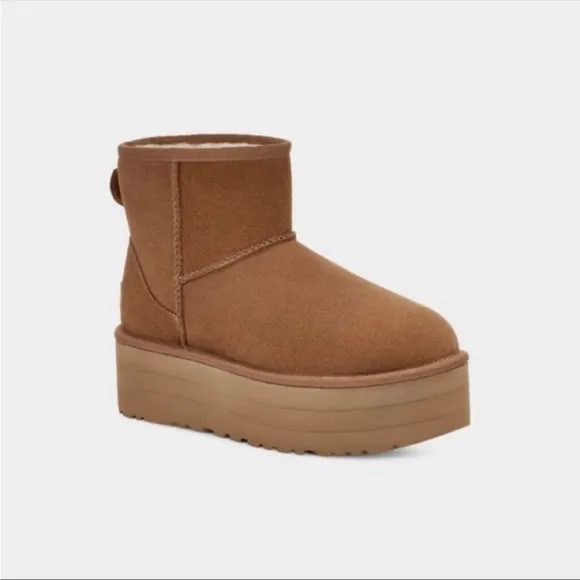 UGG CLASSIC MINI PLATFORM BOOTS NWT NIB Chestnut 8 🖤 BLOGGERS FAV | TIK TOK