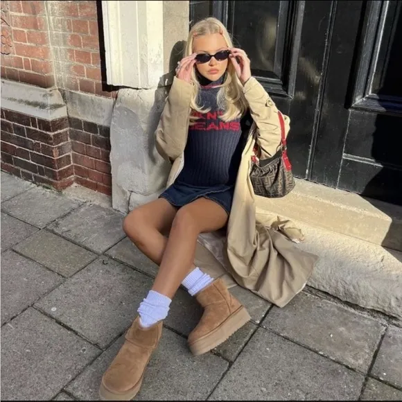 UGG CLASSIC MINI PLATFORM BOOTS NWT NIB Chestnut 8 🖤 BLOGGERS FAV | TIK TOK