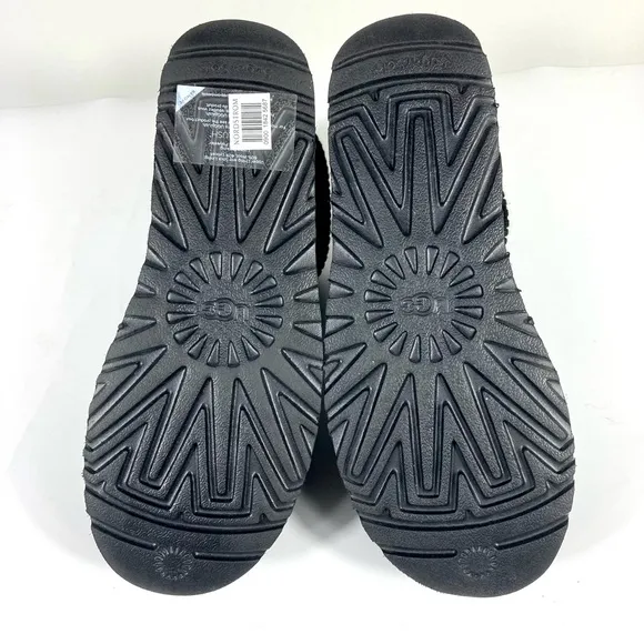 UGG Classic Mini Platform Logo Felted Boots Black 7 10 NEW 1144047
