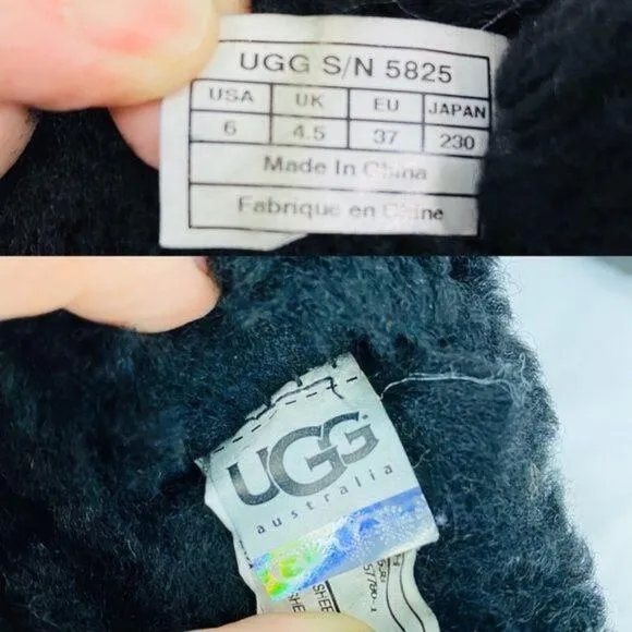 UGG Classic Short Boots Black Suede Womens Size 6 Cozy Warm Winter