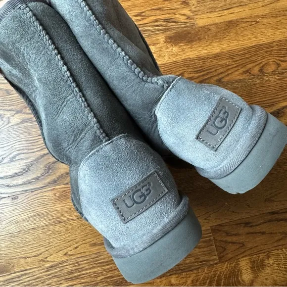 UGG Classic Short Gray Suede Women's Boots, Size 7