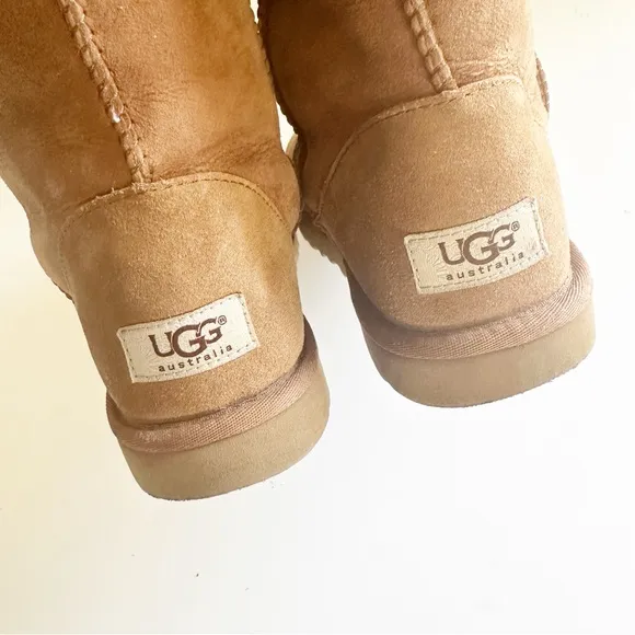 UGG Classic Tall Shearling Suede Boots Chestnut Brown 8