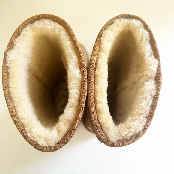 UGG Classic Tall Shearling Suede Boots Chestnut Brown 8