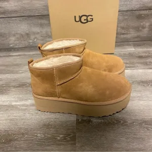 UGG | Classic Ultra Mini Platform Boots In Chestnut Size 9 NEW