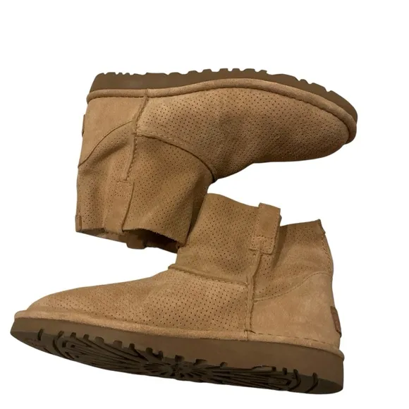 Ugg classic unlined mini perforated brown boots size 8