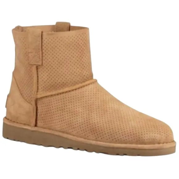 Ugg classic unlined mini perforated brown boots size 8