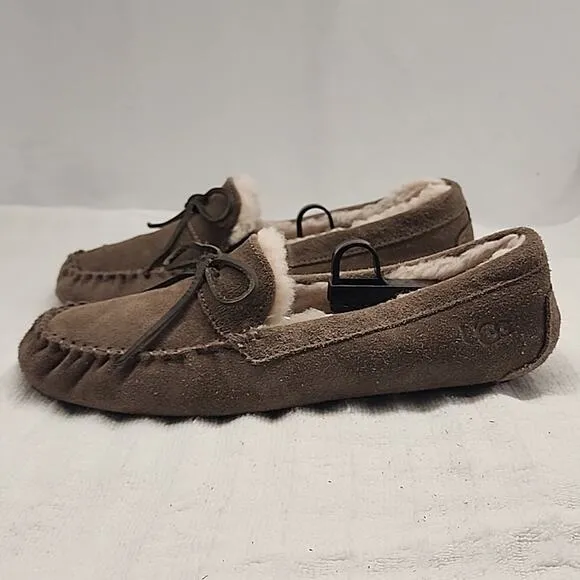UGG DAKOTA AUSTRALIAN MOCCASIN SLIPON LOAFER SUEDE🐑WOOL🐑INSOLE LADIES 10 NWOB
