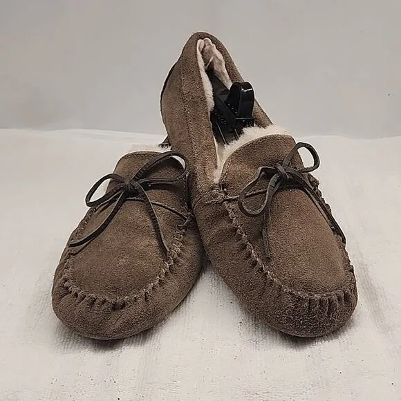 UGG DAKOTA AUSTRALIAN MOCCASIN SLIPON LOAFER SUEDE🐑WOOL🐑INSOLE LADIES 10 NWOB