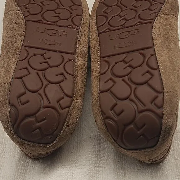 UGG DAKOTA AUSTRALIAN MOCCASIN SLIPON LOAFER SUEDE🐑WOOL🐑INSOLE LADIES 10 NWOB