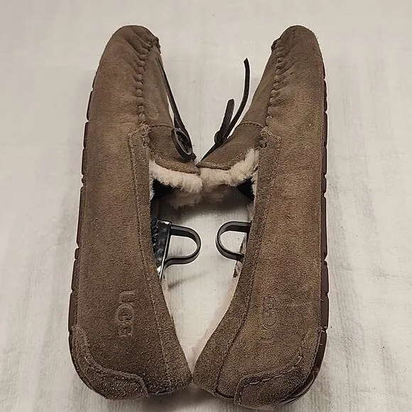 UGG DAKOTA AUSTRALIAN MOCCASIN SLIPON LOAFER SUEDE🐑WOOL🐑INSOLE LADIES 10 NWOB