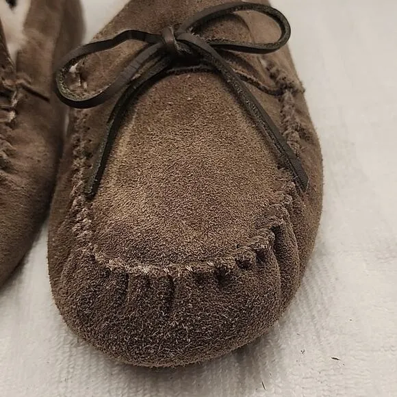 UGG DAKOTA AUSTRALIAN MOCCASIN SLIPON LOAFER SUEDE🐑WOOL🐑INSOLE LADIES 10 NWOB