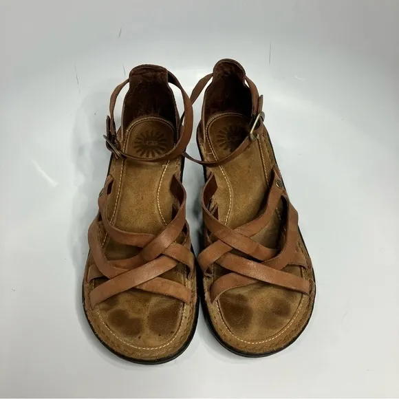 UGG Lalima wedge leather Sandals size 8