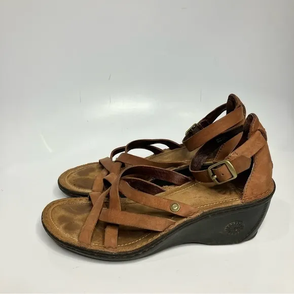 UGG Lalima wedge leather Sandals size 8