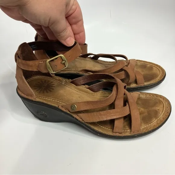 UGG Lalima wedge leather Sandals size 8