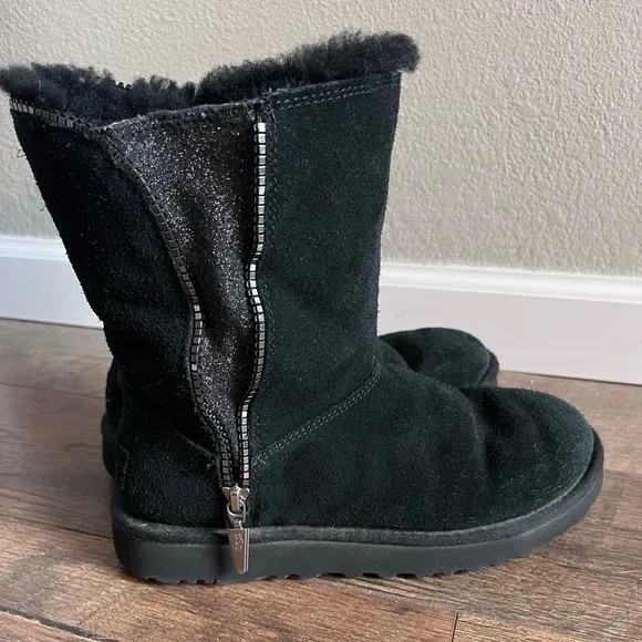 UGG Marice Black‎ Sequin classic Boots women’s size 7