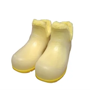 UGG Rain Boots Women's 6 Yellow Raincloud Clear Waterproof Rubber‎ Wool Lined