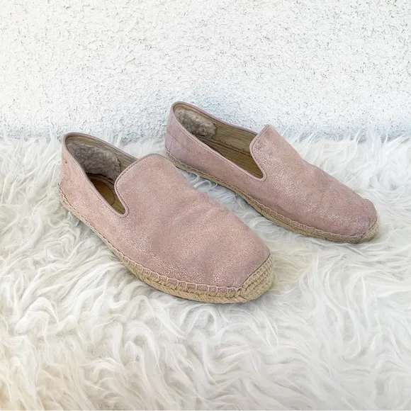 UGG Sandrinne II Espadrille Loafers Metallic Rose Pink 10