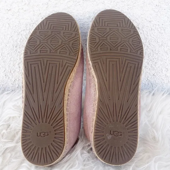 UGG Sandrinne II Espadrille Loafers Metallic Rose Pink 10